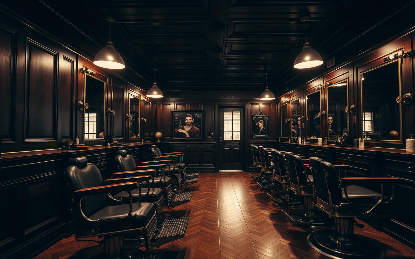 Interiér Prague Barber Shop